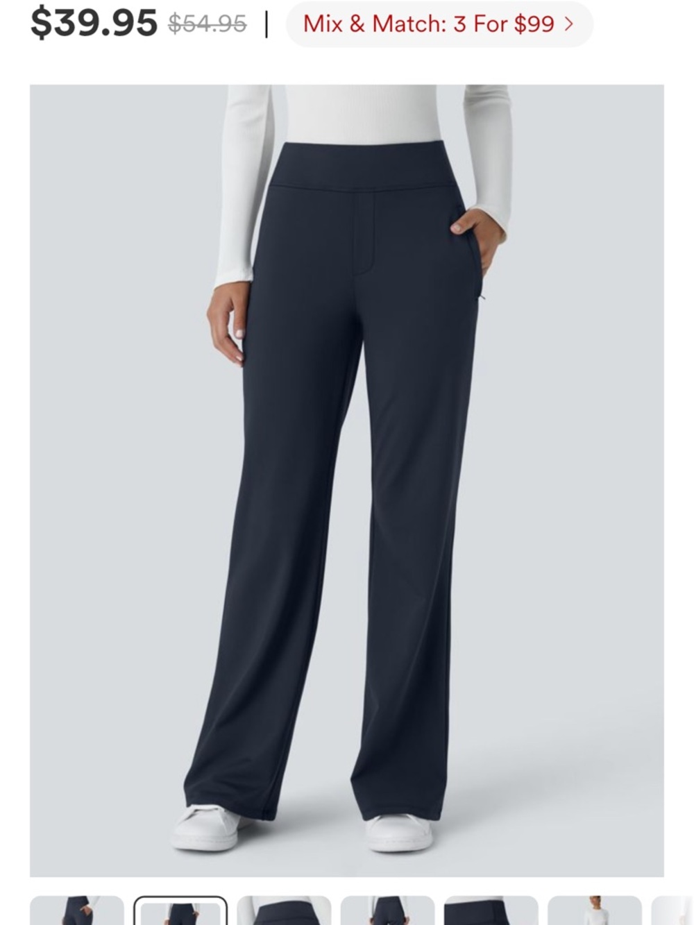 Halara Flex Day Stretch Mid Rise Side Zipper Pocket Work Flare Pants Large Tall